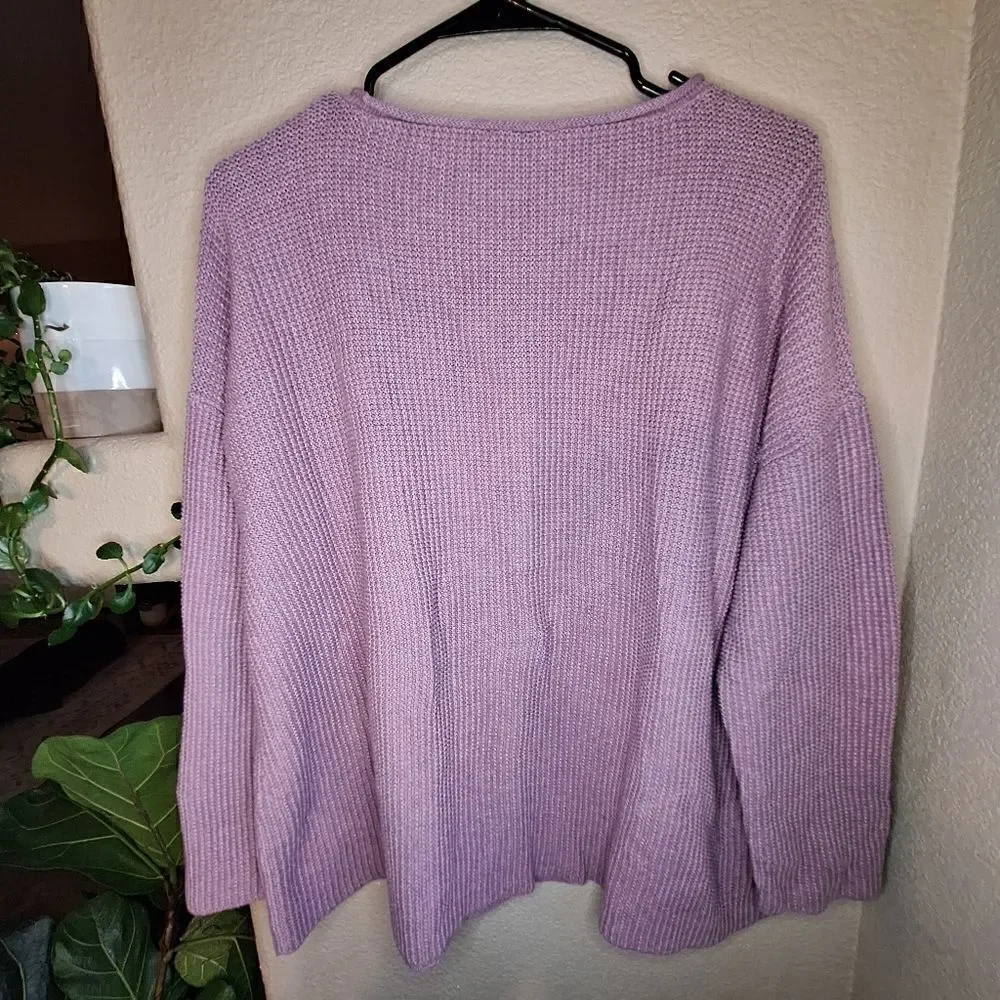 Eileen fisher knit sweater large pink/purple large